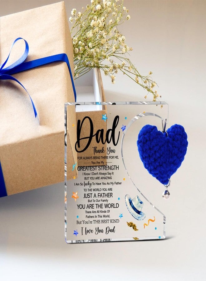 Littlefa Dad Birthday Gifts From Daughter in Law,Thank You Gifts for Dad Christmas Fathers Day,Blue Heart Acrylic Decorative Sign Plaque Keepsake - Image 3
